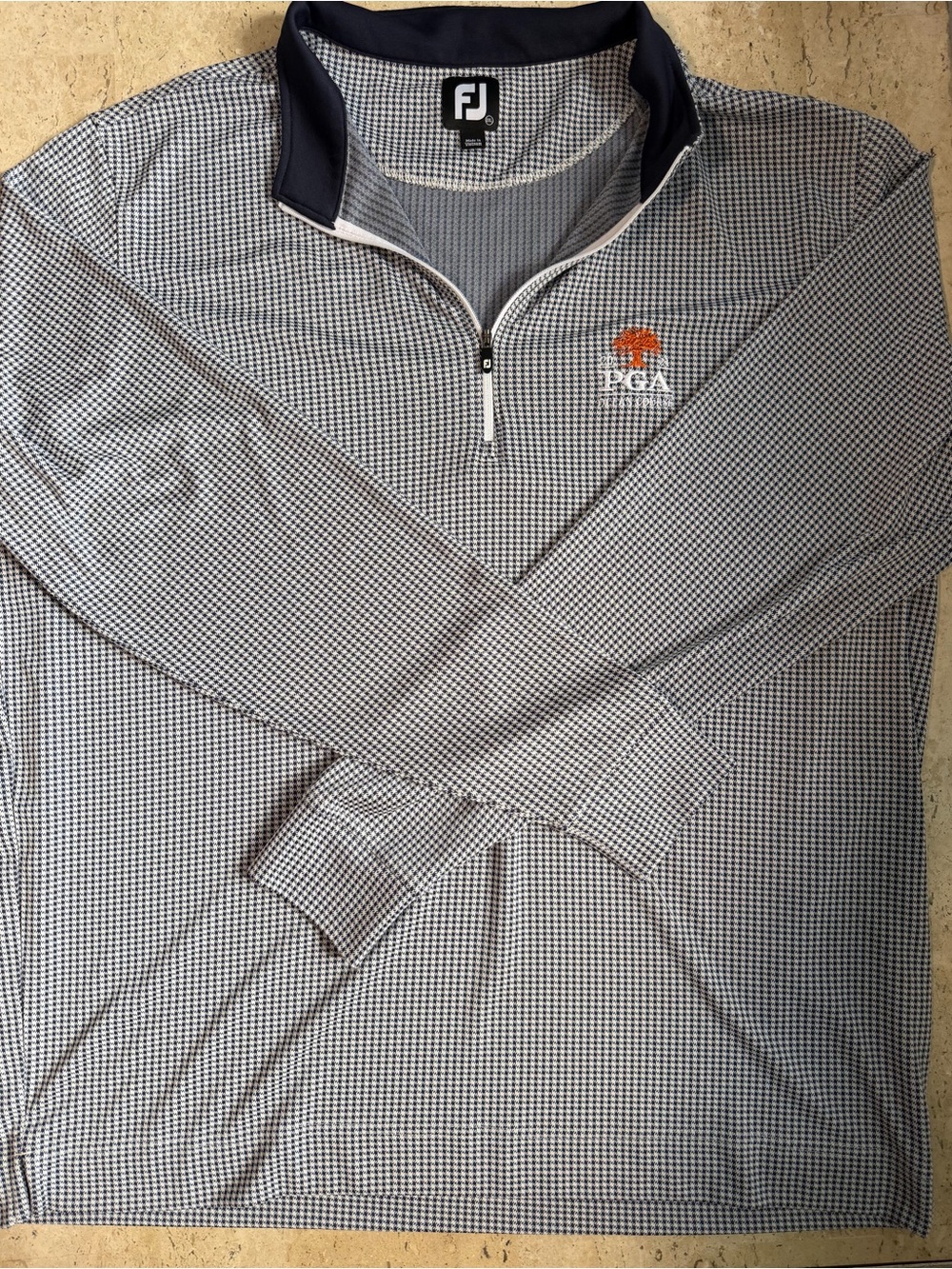 FootJoy FJ PGA Ocean Course Kiawah Men 2XL Quarter Zip Golf Pullover Houndstooth